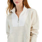 ID Ideology Women's Relaxed Colorblocked Zip Sweatshirt Pullover Brown Size Small
