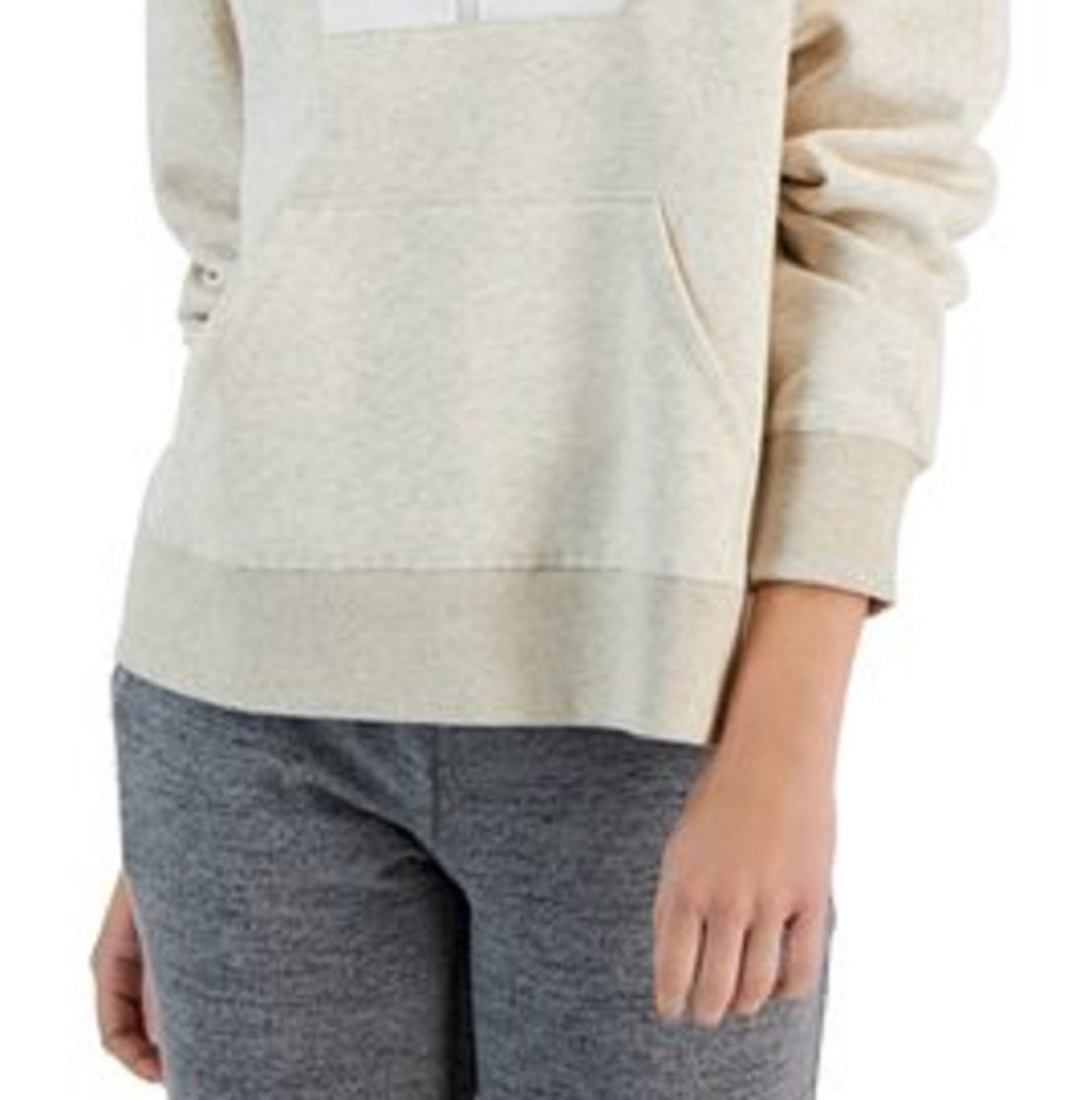 ID Ideology Women's Relaxed Colorblocked Zip Sweatshirt Pullover Brown Size Small