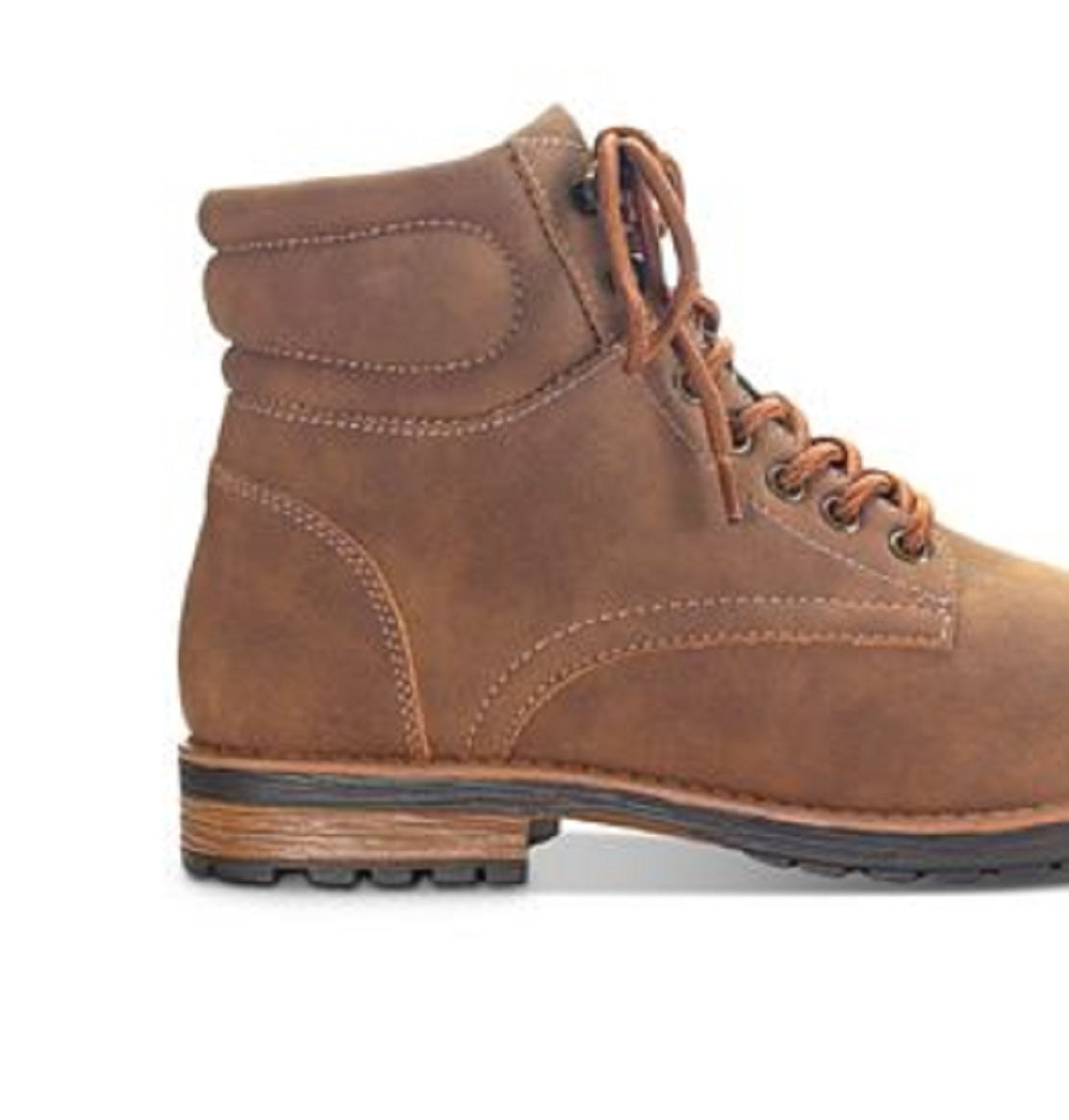 Sun + Stone Men's Baker Faux Leather Lace Up Boots Brown Size 10.5 M