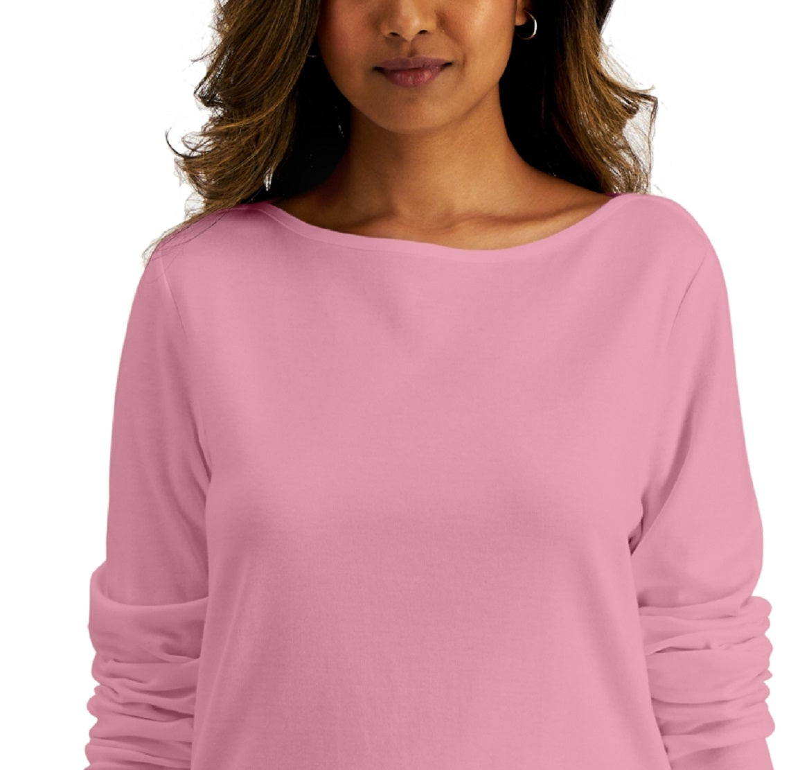 Karen Scott Women's Boat Neck T-Shirt Pink Size X-Large