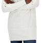 INC International Concepts Women's Button Trim Boat Neck Sweater White Size Small