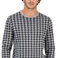 Club Room Men's Merino Houndstooth Crewneck Sweater Gray Size Large