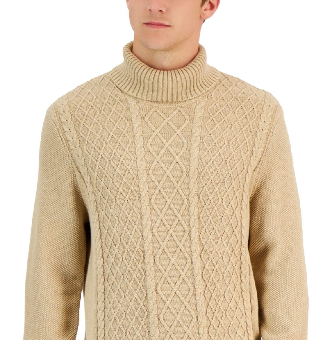 Club Room Men's Chunky Turtleneck Sweater Brown Size X-Large