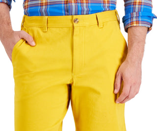 Club Room Men's Regular Fit Way Stretch Shorts Yellow Size 38