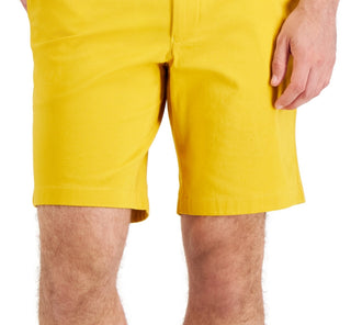 Club Room Men's Regular Fit Way Stretch Shorts Yellow Size 44
