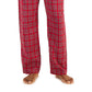 Club Room Men's Solid Top & Plaid Bottom Pajama Set Red Size L
