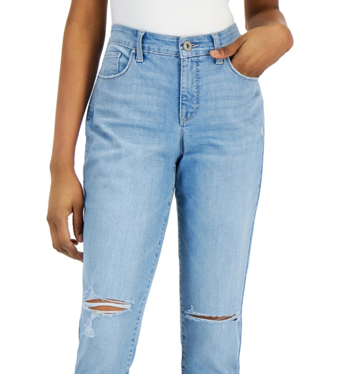 Style & Co Women's Curvy Fit Skinny Jeans Blue Size 4