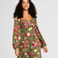 Bar III Women's Printed Bustier Side Slit Maxi Dress Green Size Large