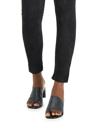 Alfani Women's Mixed Media Faux Suede Ankle Leggings Black Size X-Large