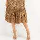 INC International Concepts Women's Cheetah Print Flutter Sleeve Dress Brown Size Large