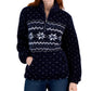 Style & Co Women's Quarter Zip Fleece Sweater Blue Size X-Small