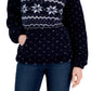 Style & Co Women's Quarter Zip Fleece Sweater Blue Size X-Small