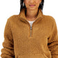 Style & Co Women's Sherpa Sweater Brown Size Petite Small