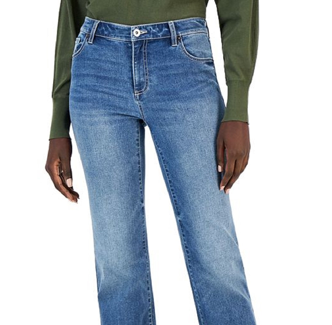 INC International Concepts Women's Mid Rise Bootcut Jeans Blue Size 14