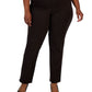JM Collection Women's Ponte Knit Pull On Pants Black Size 3X