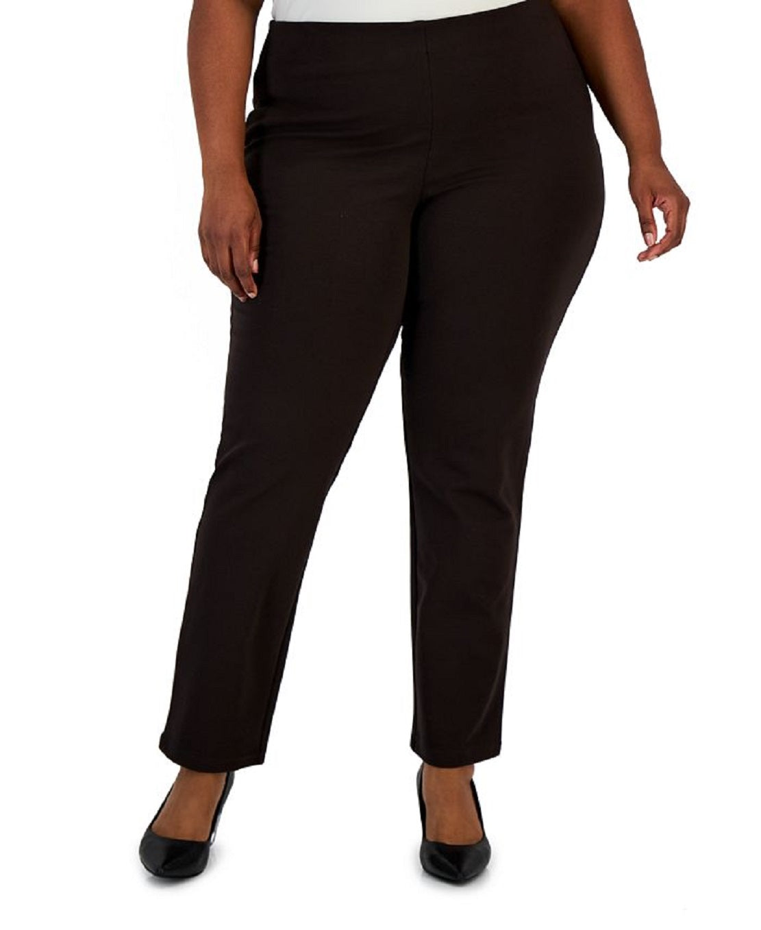 JM Collection Women's Ponte Knit Pull On Pants Black Size 3X
