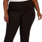 JM Collection Women's Ponte Knit Pull On Pants Black Size 3X