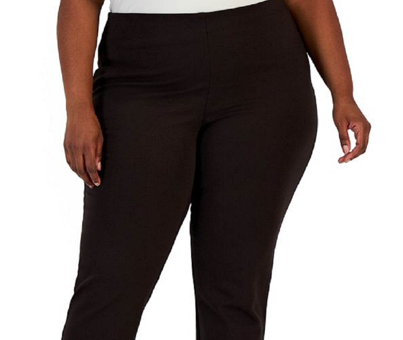 JM Collection Women's Ponte Knit Pull On Pants Black Size 3X