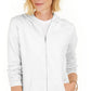 Karen Scott Women's Long Sleeve Zip Front Hoodie White Size XX-Large