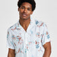 INC International Concepts Men's Abstract Print Camp Shirt White Size XX-Large