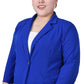 NY Collection Women's Plus 3/4 Sleeve Scuba Crepe Jacket Blue Size 2X