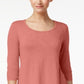 Style & Co Women's Chiffon Hem Top Pink Size X-Small