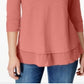 Style & Co Women's Chiffon Hem Top Pink Size X-Small