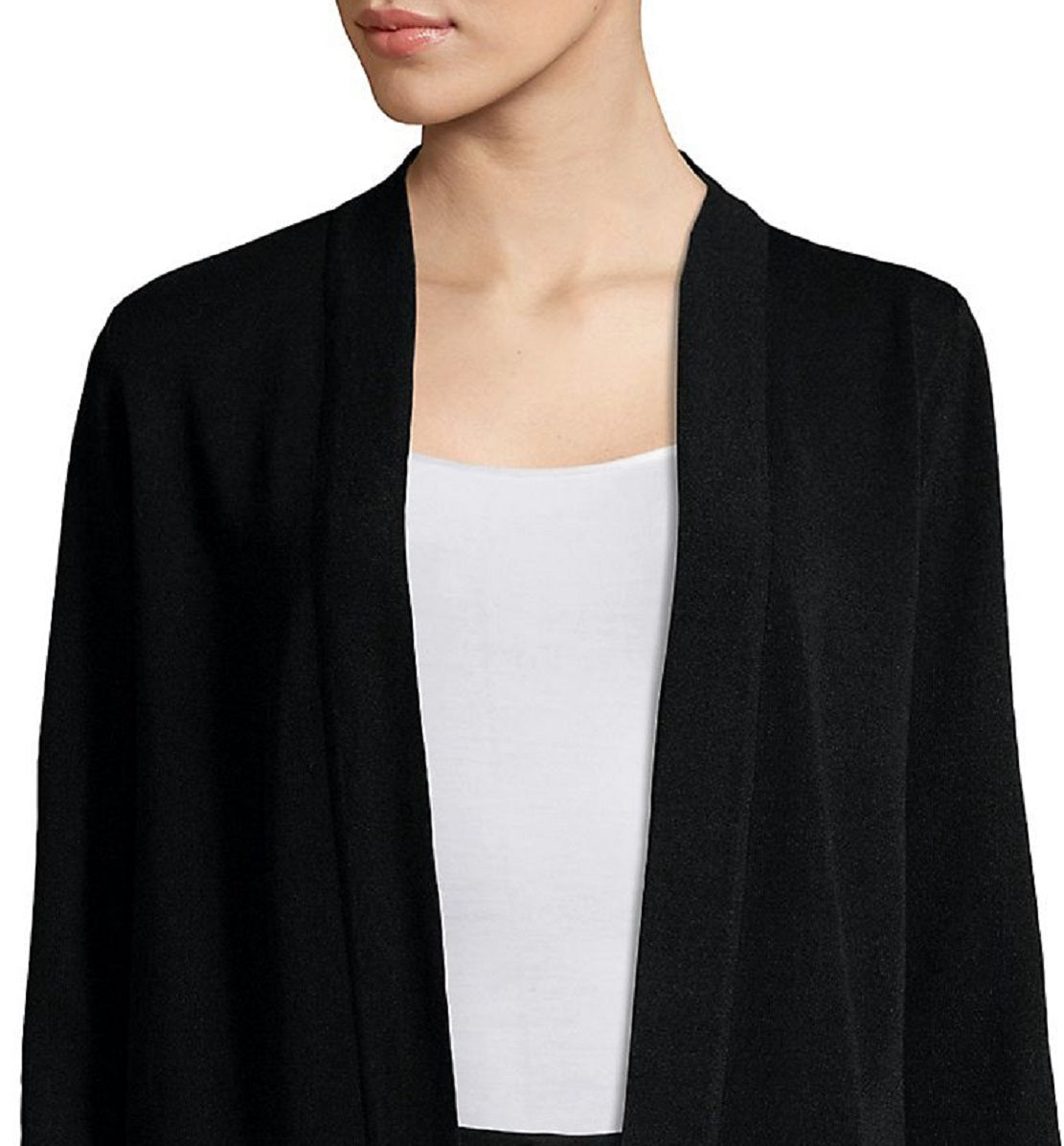 Anne Klein Women's Malibu Open Front Cardigan Black Size X-Small