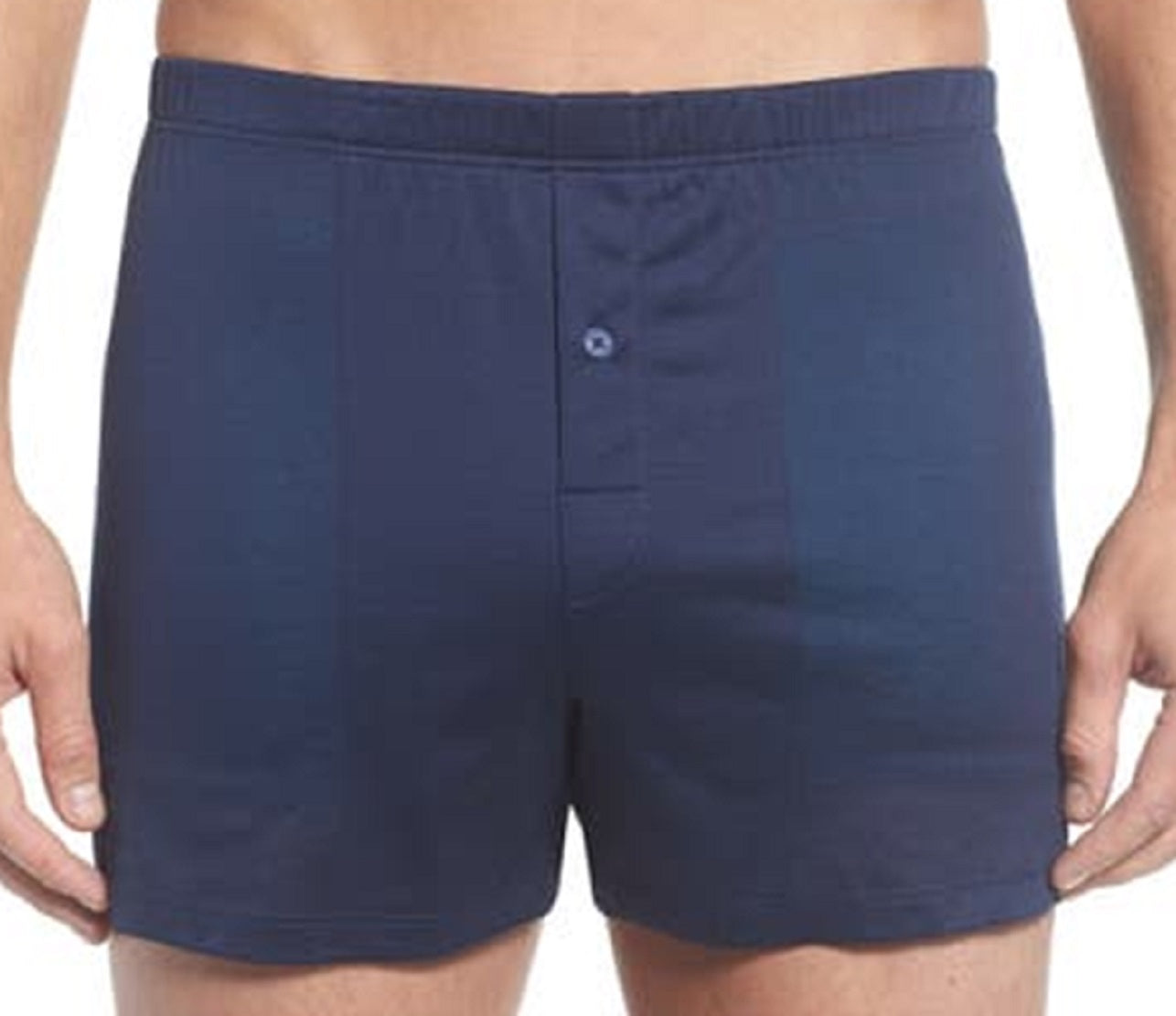 Hanro Men's Cotton Sporty Knit Boxers Blue Size X-Large
