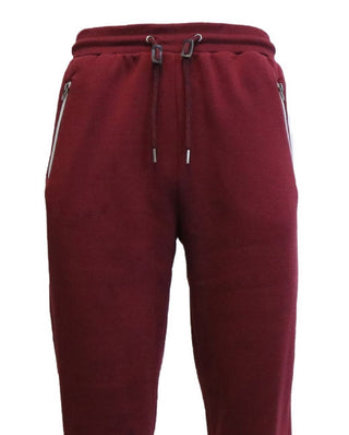 Galaxy By Harvic Men's Slim Fit Jogger Pants With Zipper Pockets Red Size X-Large