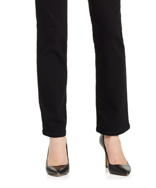 Charter Club Women's Lexington Tummy Control Straight Leg Jeans Short Black Size 6