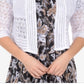 NY Collection Women's Elbow Sleeve Open Front Shrug White Size X-Large