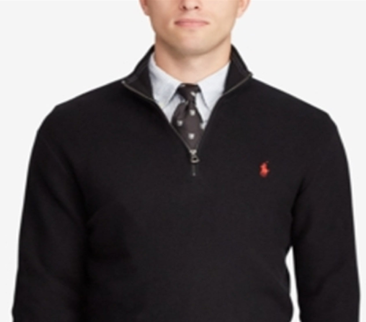 Polo Ralph Lauren Men's Textured Quarter Zip Sweater Black Size X-Large