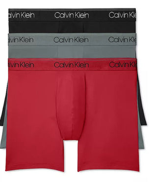 Calvin Klein Men's 3 Pack Microfiber Stretch Low Rise Trunks Red Size Large