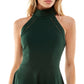 B Darlin Junior's Halter Neck Scuba Crepe A Line Dress Green Size 15-16