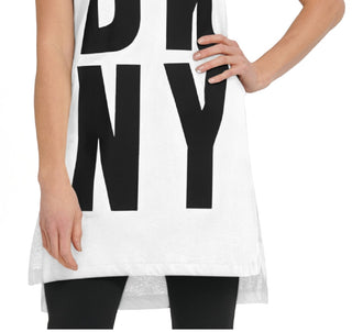DKNY Women's Exploded Graphic Logo Tunic White Size Small