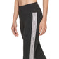 DKNY Women's Cropped Metallic-Contrast 7/8 Leggings Black Size Medium