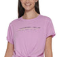DKNY Women's Logo Knotted Cotton T-Shirt Purple Size X-Large