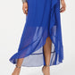 SL Fashions Women's Surplice High Low Maxi Dress Blue Size 6