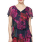 SL Fashions Women's Floral Sleeveless Boat Neck Knee Length Ruffled Dress Pink Size 6 Petite