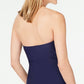 Island Escape Women's Color Block Sweetheart Removable Cups Adjustable Underwire Tankini Swimsuit Top Blue Size 8