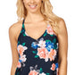 Island Escape Women's Racer Back Underwire Tankini Swimsuit Black