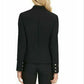 DKNY Women's Stand Collar Double Breasted Military Jacket Black Size 2 Petite