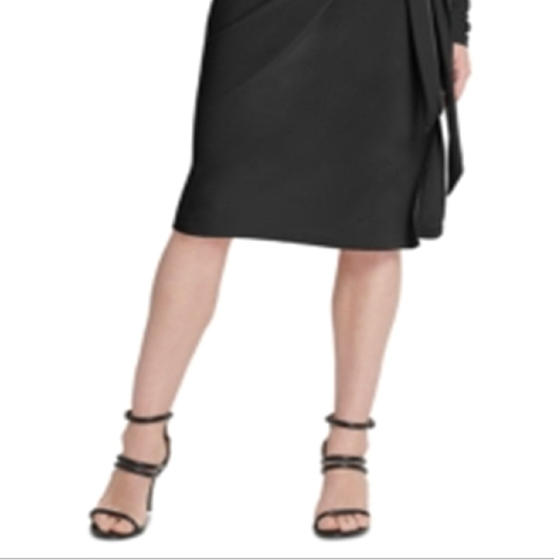 DKNY Women's Side Knot Knee Length Dress Black Size Small