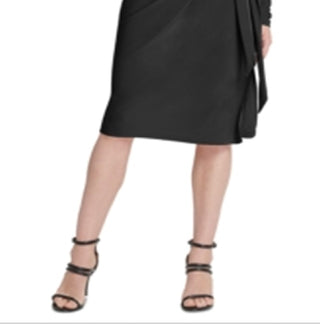 DKNY Women's Side Knot Knee Length Dress Black Size Small