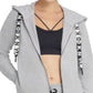 DKNY Women's Logo Fleece Zip Hoodie Gray Size Medium