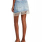 Blanknyc Women's Cotton Fringe Trim Denim Skirt Blue Size 24