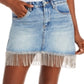 Blanknyc Women's Cotton Fringe Trim Denim Skirt Blue Size 24