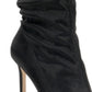 Badgley Mischka Women's Ronnie Fabric Pointed Toe Mid Calf Shoes Black Size 8.5