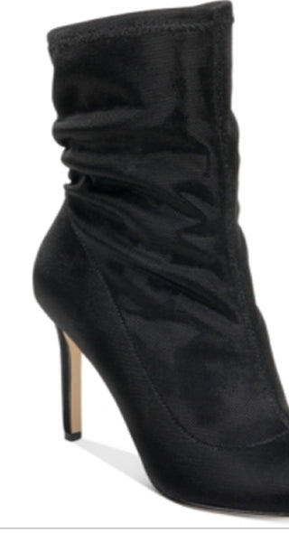 Badgley Mischka Women's Ronnie Fabric Pointed Toe Mid Calf Shoes Black Size 8.5